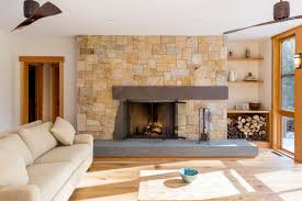 Back room, living room, or family room are interchangeable. Neutral Rustic Living Room With Off Center Mantel Hgtv