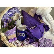 spoiled in purple gift basket in fort