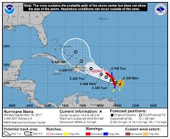 Hurricane Maria Spaghetti Plots Show Projected Path Time