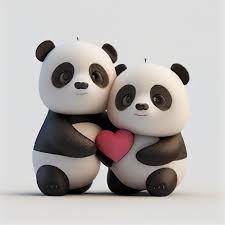 premium photo cute panda bear couple
