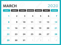 Desk Calendar Layout Size 8 X 6 Inch March 2020 Calendar Template