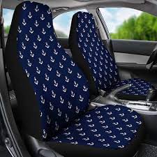 Anchor Car Seat Covers Set Navy Blue