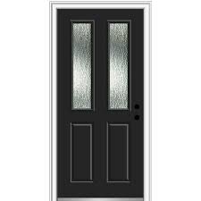 Black Fiberglass Prehung Front Door