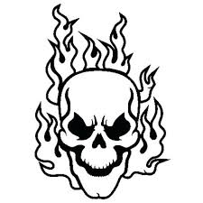 Day of the dead sugar skull coloring pages. Flaming Skull Outline Shefalitayal