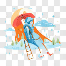 umbrella in rainy weather png