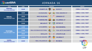 liga bbva matchday 16 schedule laliga