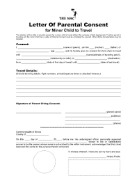 child travel consent form templates