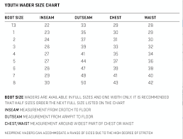 Waders Size Chart Www Bedowntowndaytona Com