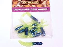 Crappie Panfish Tubes Chart Neon Blue Head Sparkle Qty 10
