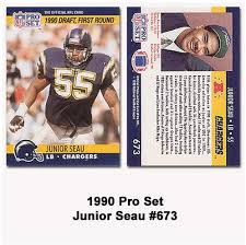 1990 pro set junior seau san diego chargers #673 football card rookie card. Amazon Com Pro Set Junior Seau 1990 Rookie Card 673 Sports Related Trading Cards Sports Outdoors