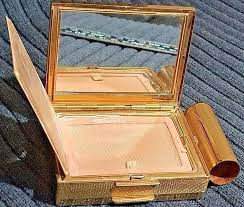 antique makeup compact mirror case