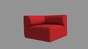 3d Model Single Sofa Chair Red Vr Ar