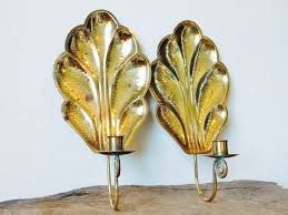 Swedish Hammered Brass Wall Sconces