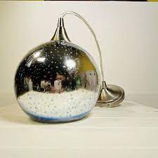 Silver Globe Explosion Art Glass
