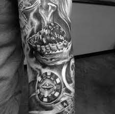 Poker tattoo designs browse all of our poker tattoo pictures and ideas below. 40 Poker Chip Tattoo Designs For Men Masculine Ink Ideas