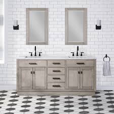 double bathroom vanity in grey oak