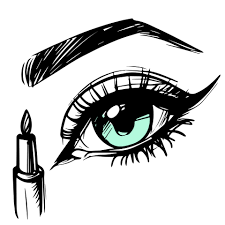 eye and eyelashes sketch vector