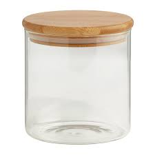 Round Glass Jar With Bamboo Lid 660ml