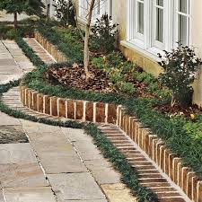 Raised beds are traditionally constructed from sleepers that are fixed at right angles to form a frame. Design A Brick Border For A Garden Courtyard Southern Living