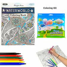 pc coloring book set washable markers