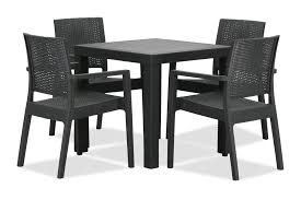 landon outdoor dining set in grey 1 4