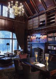 Dark Wood Library Office Home Decor Home Library Design Home