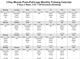 3 day muscle push pull legs