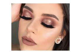 rose gold makeup and metallic