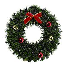 17" Green Tinsel Artificial Christmas Wreath with a Bow", Color: Green -  JCPenney