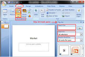 how to insert picture and clip art
