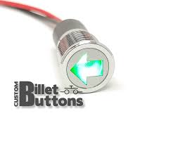 14mm Turn Signal Led Symbol Pilot Light 12v Custom Billet Buttons