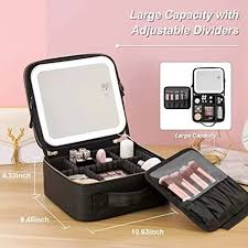 smart led makeup case with mirror with