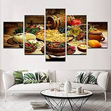 ··· product picture set of three metal blue bird home hanging wall art decor parameter metal moq 300sets useage home decoration packing mail box or gift box or color. Mmlzlz 5 Canvas Paintings Home Decor Painting Modern Wall Art Restaurant Kitchen Modular Posters Pictures 5 Pieces Food And Drinks Hd Printed Canvas Buy Online At Best Price In Uae Amazon Ae