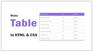 how to create table in html and css