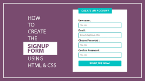 css signup form registration form