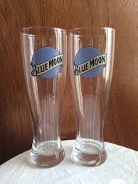 Pair Of Blue Moon 16 Oz Pilsner Glasses