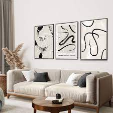 Set Of 3 Abstract Lines Wall Art Prints