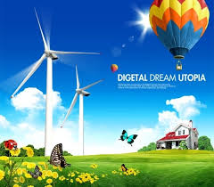 free digital utopian scene plus hot air