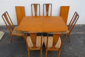 dining table six chairs and two leaves