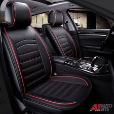 Black Pu Leather Front Car Seat Covers