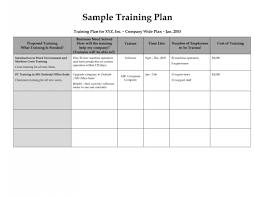 036 Employee Training Plan Template Excel Free Workout
