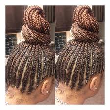There are two loose braids at the front and the updo has been finished off with gold hair cuffs. 20 Beautiful Braided Updos For Black Women