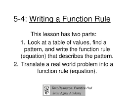 Ppt 5 4 Writing A Function Rule
