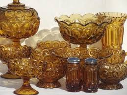 collection of vintage amber glass moon