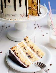 Vanilla Chocolate Chip Birthday Cake gambar png
