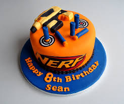 Nerf war is such a great party theme for both boys and girls of almost any age. Nerf Gun Birthday Cake Kildare Treats