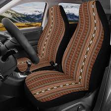 Boho Rust Car Seat Covers Pair Ethnic