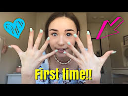 13 year old gets long acrylic nails for