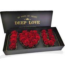 i love you red roses box