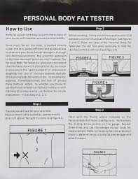 Acczilla Personal Body Fat Tester Kit Includes Fat Caliper And Measure Chart